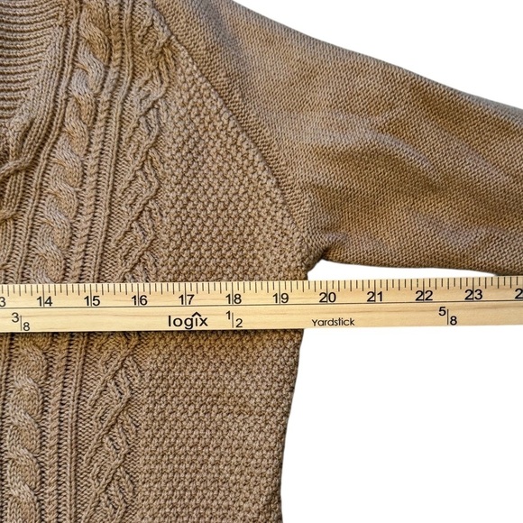 Coldwater Creek Shawl Collar Cable Knit Cozy Sweater Sz M 10-12 Classic - Picture 4 of 7